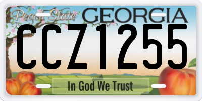 GA license plate CCZ1255