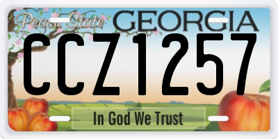 GA license plate CCZ1257