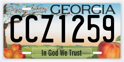 GA license plate CCZ1259