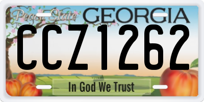 GA license plate CCZ1262