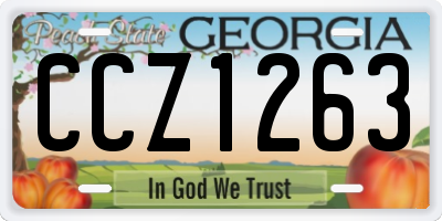GA license plate CCZ1263