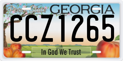 GA license plate CCZ1265