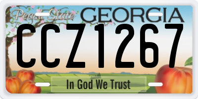GA license plate CCZ1267