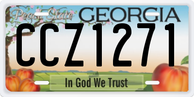 GA license plate CCZ1271