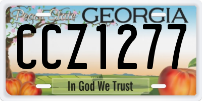 GA license plate CCZ1277
