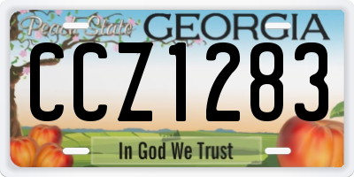 GA license plate CCZ1283