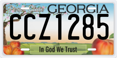 GA license plate CCZ1285