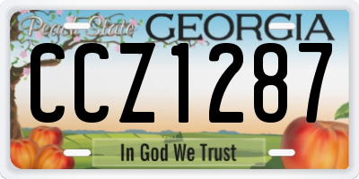 GA license plate CCZ1287