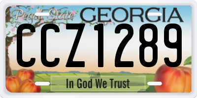 GA license plate CCZ1289