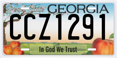 GA license plate CCZ1291