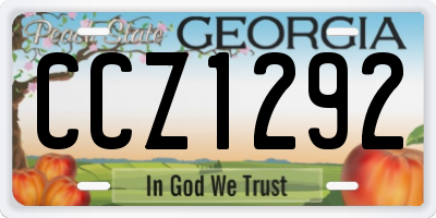 GA license plate CCZ1292