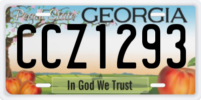 GA license plate CCZ1293