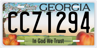 GA license plate CCZ1294