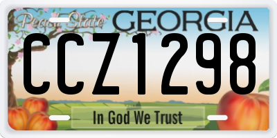GA license plate CCZ1298