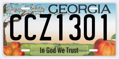 GA license plate CCZ1301