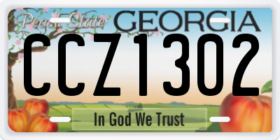 GA license plate CCZ1302