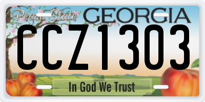 GA license plate CCZ1303