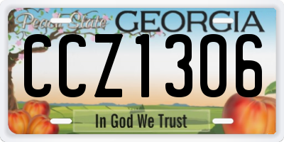 GA license plate CCZ1306