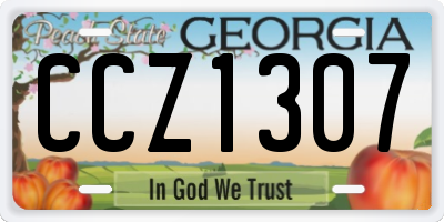 GA license plate CCZ1307