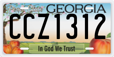 GA license plate CCZ1312