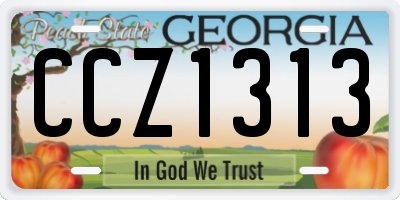 GA license plate CCZ1313