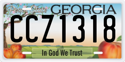 GA license plate CCZ1318