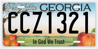 GA license plate CCZ1321