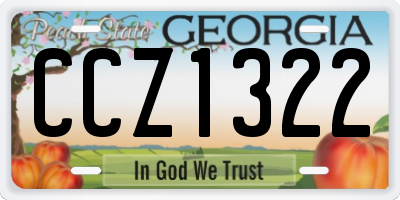 GA license plate CCZ1322