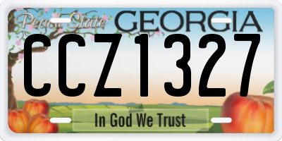 GA license plate CCZ1327