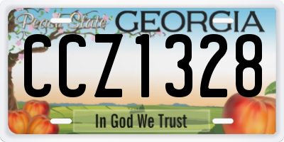 GA license plate CCZ1328