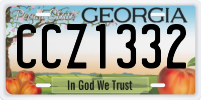GA license plate CCZ1332