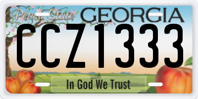 GA license plate CCZ1333