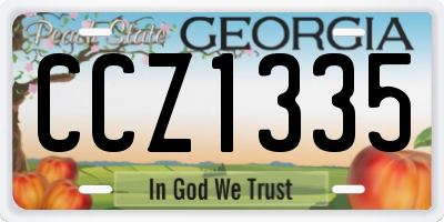 GA license plate CCZ1335