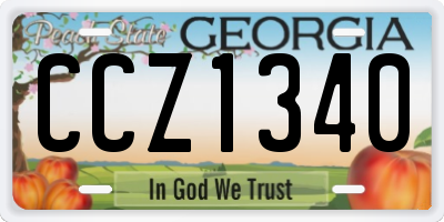 GA license plate CCZ1340