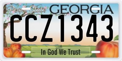 GA license plate CCZ1343