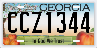 GA license plate CCZ1344