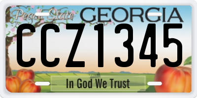 GA license plate CCZ1345