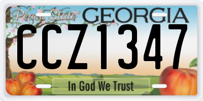 GA license plate CCZ1347