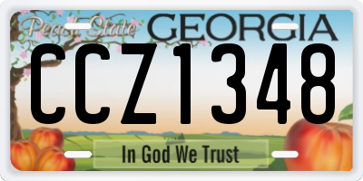 GA license plate CCZ1348