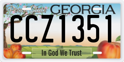 GA license plate CCZ1351