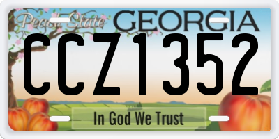 GA license plate CCZ1352