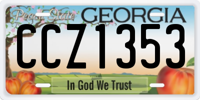 GA license plate CCZ1353