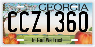GA license plate CCZ1360
