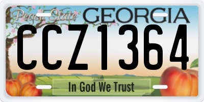 GA license plate CCZ1364