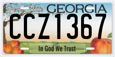GA license plate CCZ1367