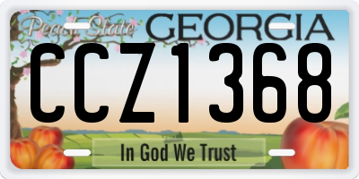 GA license plate CCZ1368
