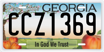 GA license plate CCZ1369