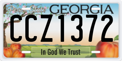 GA license plate CCZ1372
