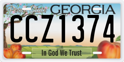 GA license plate CCZ1374
