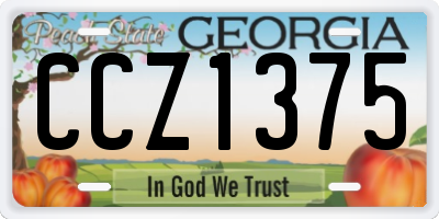 GA license plate CCZ1375